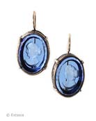 Sapphire Victoriana Intaglio Earrings, price: $95.00. Click on 'Large View' for large picture
