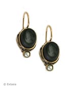 Petite Jet Intaglio Earring, price: $96.00. Click on 'Large View' for large picture