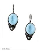 Pale Blue Small Intaglio Earrings, Silver Plate, price: $129.00. Click on 'Large View' for large picture
