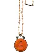 Pumpkin Acorn Necklace, price: $300.00. Click on 'Large View' for large picture