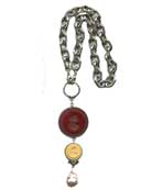 Wine and Lava Necklace, price: $250.00. Click on 'Large View' for large picture