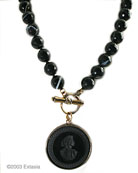 Jet Intaglio & Agate Statement Necklace, price: $364.00. Click on 'Large View' for large picture