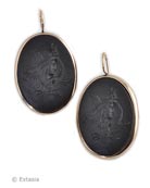 Jet Cameo Earring, price: $165.00. Click on 'Large View' for large picture