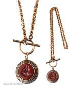 Marsala Round Intaglio Necklace, price: $122.00. Click on 'Large View' for large picture